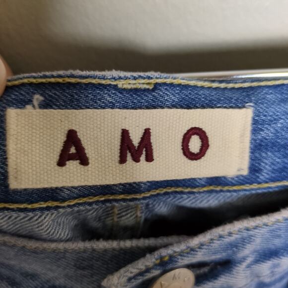 AMO Layla High Rise Relaxed Straight Leg Jeans Light Vintage Wash Women's 28 - Picture 4 of 6